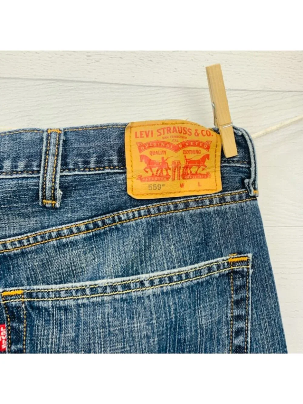 Levis Men 559 Relaxed Straight Jean Dark Wash 100% Cotton Denim B&T Size W52 L28